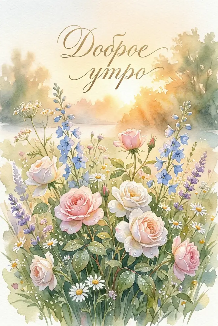 아침 인사 이미지