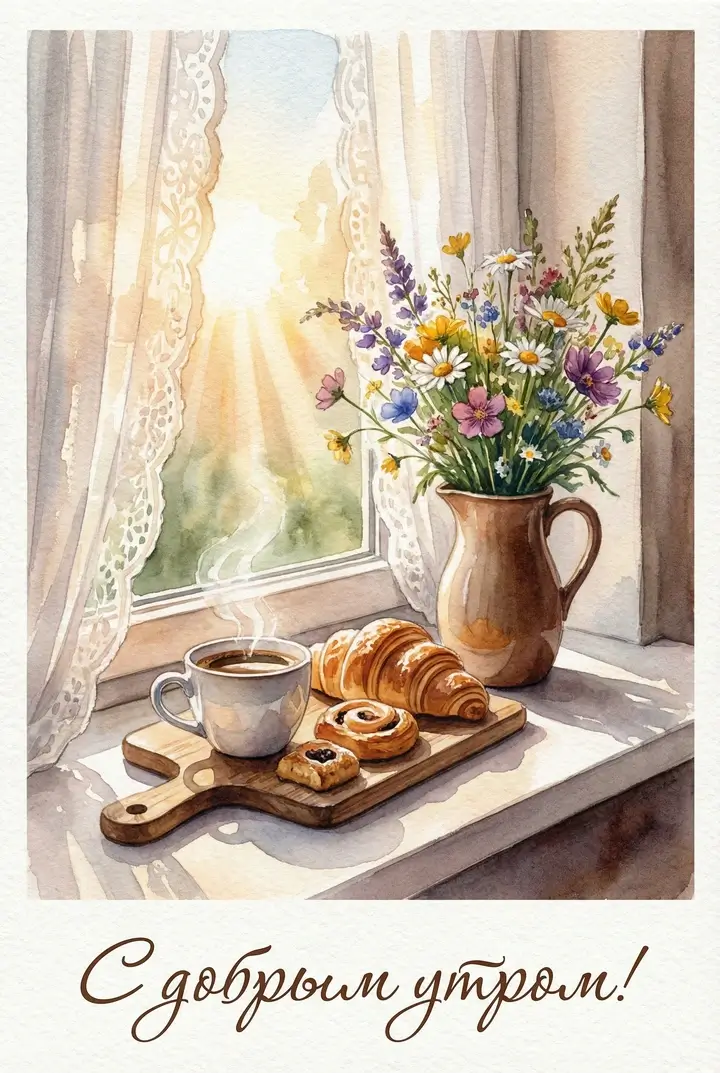 아침 인사 이미지