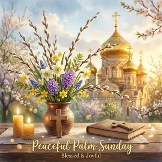 Листівка до Вербної неділі